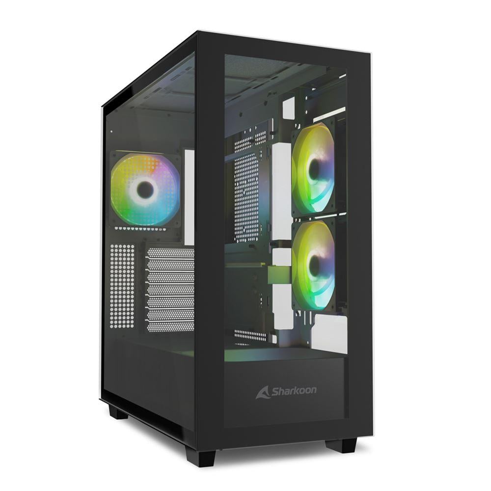 Sharkoon Rebel C60 RGB Gaming Midi Tower PC Case with Side Window Black (REBC60RGBBK) (SHRREBC60RGBBK)