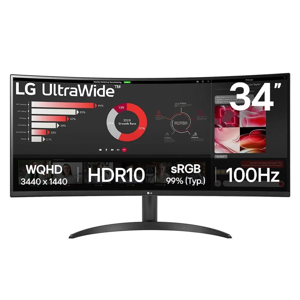 LG 34WR50QK-B Ultrawide VA HDR Curved Monitor 34"