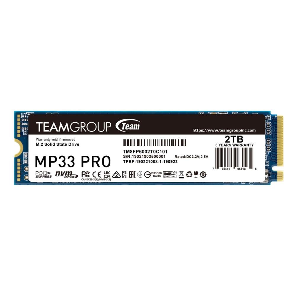 TeamGroup 2TB MP33 PRO PCIe M.2 PCIe 3.0 x4 NVME SSD (TM8FPD002T0C101) (TEGTM8FPD002T0C101)