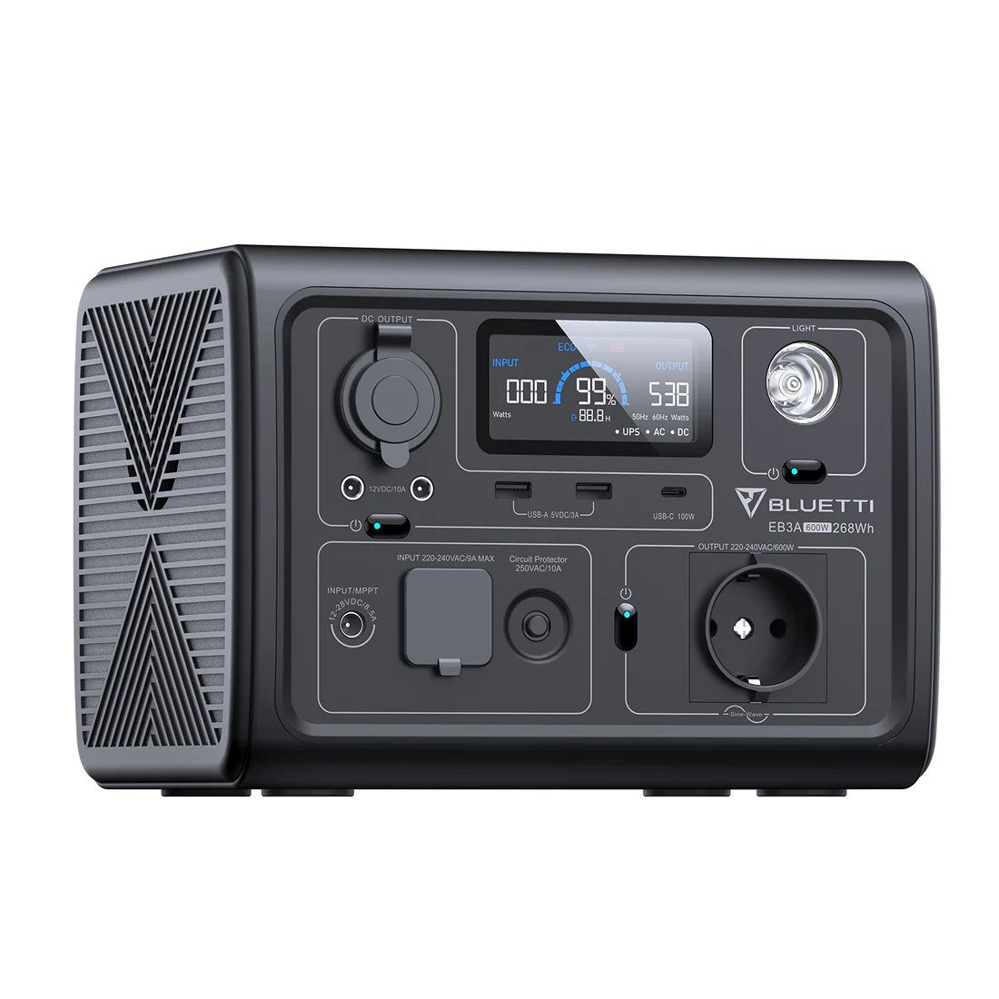 BLUETTI Power Station EB3A, 600W AC Outlet 268Wh