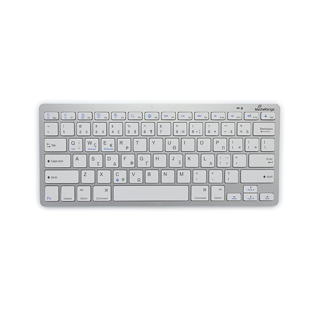 MediaRange Compact-sized Bluetooth 5.0 keyboard with 78 ultraflat keys Silver (MROS132-GR)