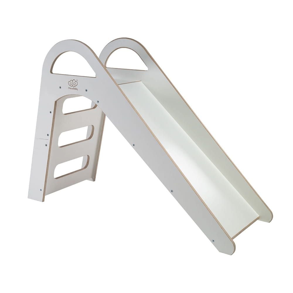MeowBaby Wooden Slide for Children 87x46cm Indoor, White (ZS001IE) (MEBZS001IE)