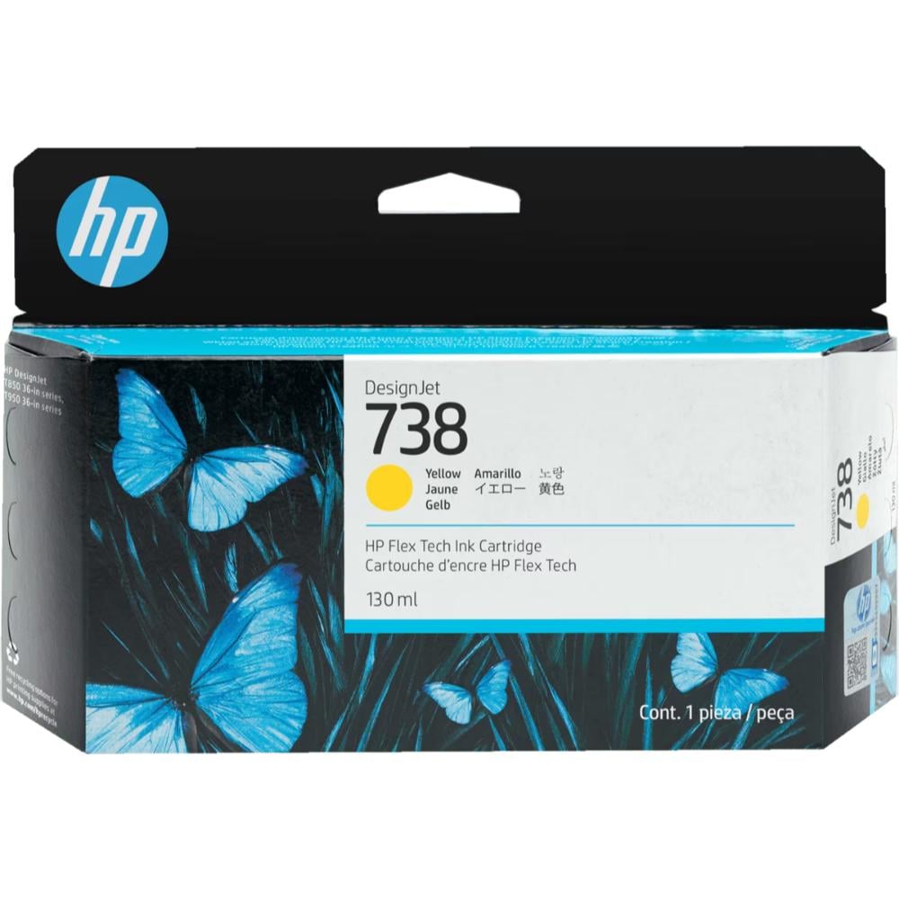 HP Μελάνι Inkjet No.738 130-ML Yellow DesignJet (498N7A) (HP498N7A)